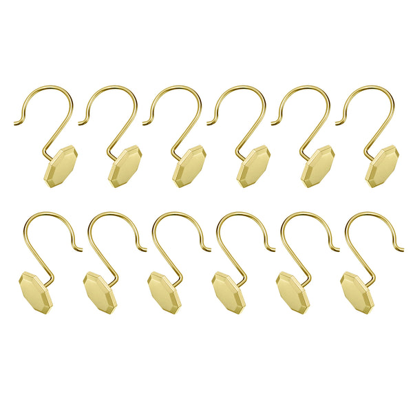 Loft97 HK27XX Shower Rings, Shower Curtain Rings for Bathroom,  Rustproof Zinc Shower Curtain Hooks Rings, Set of 12, Chrome/Oil Rubbed Bronze/Brushed Nickel/Matte Black/Gold