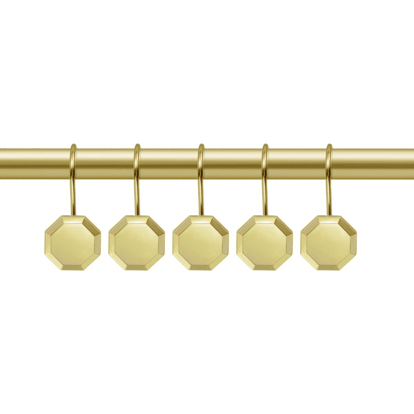 Loft97 HK27XX Shower Rings, Shower Curtain Rings for Bathroom,  Rustproof Zinc Shower Curtain Hooks Rings, Set of 12, Chrome/Oil Rubbed Bronze/Brushed Nickel/Matte Black/Gold