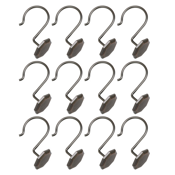 Loft97 HK27XX Shower Rings, Shower Curtain Rings for Bathroom,  Rustproof Zinc Shower Curtain Hooks Rings, Set of 12, Chrome/Oil Rubbed Bronze/Brushed Nickel/Matte Black/Gold