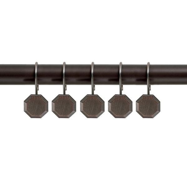Loft97 HK27XX Shower Rings, Shower Curtain Rings for Bathroom,  Rustproof Zinc Shower Curtain Hooks Rings, Set of 12, Chrome/Oil Rubbed Bronze/Brushed Nickel/Matte Black/Gold