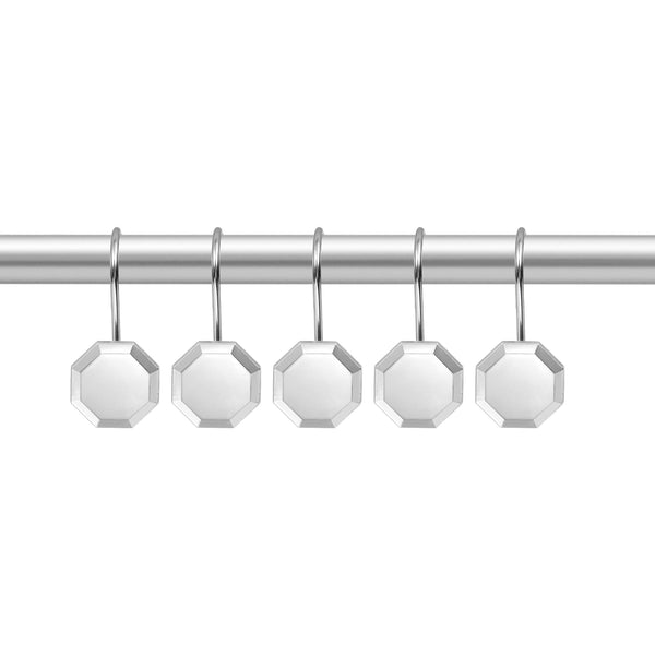 Loft97 HK27XX Shower Rings, Shower Curtain Rings for Bathroom,  Rustproof Zinc Shower Curtain Hooks Rings, Set of 12, Chrome/Oil Rubbed Bronze/Brushed Nickel/Matte Black/Gold