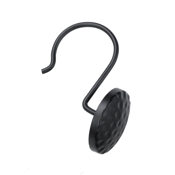 Loft97 HK28XX Shower Rings Hooks, Shower Curtain Rings Hooks for Bathroom, Rust Resistant Shower Curtain Hooks Rings, Set of 12, Chrome/Oil Rubbed Bronze/Brushed Nickel/Matte Black/Gold