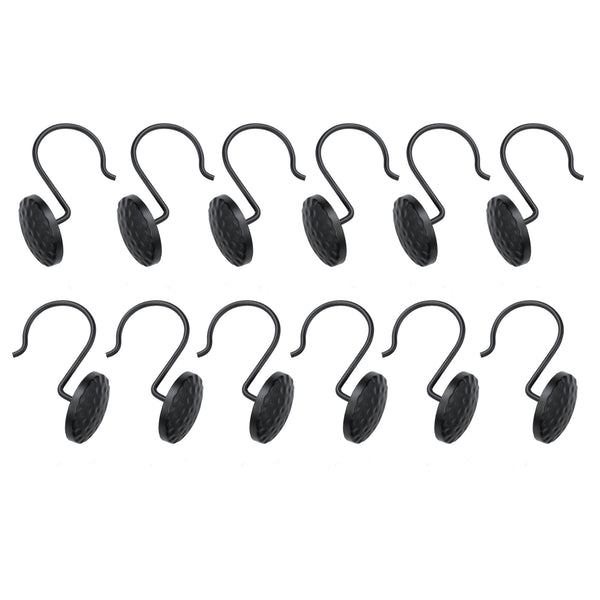 Loft97 HK28XX Shower Rings Hooks, Shower Curtain Rings Hooks for Bathroom, Rust Resistant Shower Curtain Hooks Rings, Set of 12, Chrome/Oil Rubbed Bronze/Brushed Nickel/Matte Black/Gold