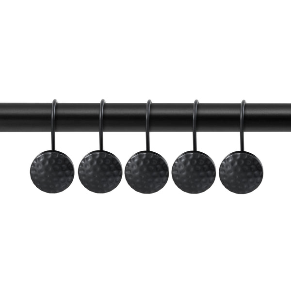 Loft97 HK28XX Shower Rings Hooks, Shower Curtain Rings Hooks for Bathroom, Rust Resistant Shower Curtain Hooks Rings, Set of 12, Chrome/Oil Rubbed Bronze/Brushed Nickel/Matte Black/Gold