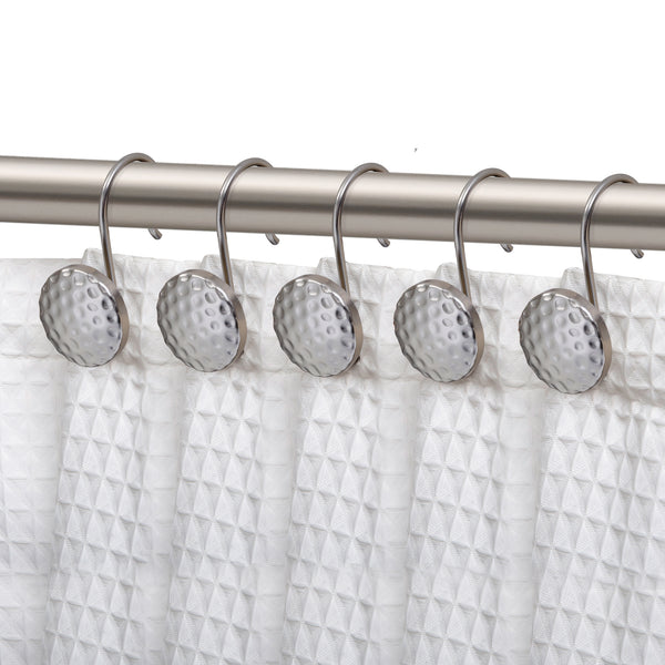Loft97 HK28XX Shower Rings Hooks, Shower Curtain Rings Hooks for Bathroom, Rust Resistant Shower Curtain Hooks Rings, Set of 12, Chrome/Oil Rubbed Bronze/Brushed Nickel/Matte Black/Gold