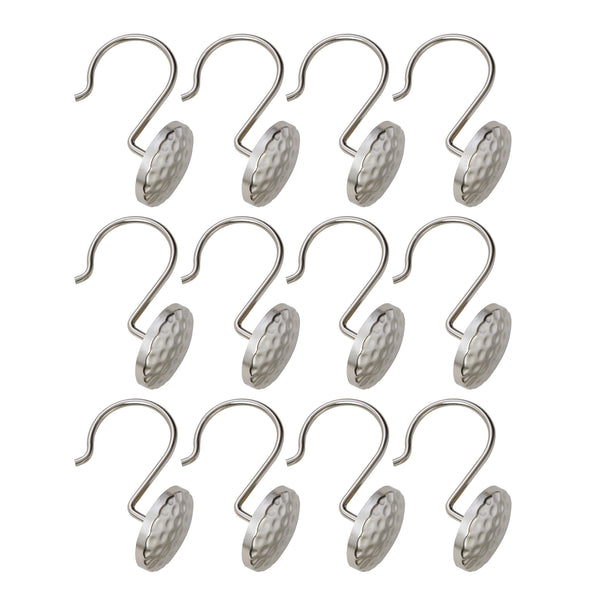 Loft97 HK28XX Shower Rings Hooks, Shower Curtain Rings Hooks for Bathroom, Rust Resistant Shower Curtain Hooks Rings, Set of 12, Chrome/Oil Rubbed Bronze/Brushed Nickel/Matte Black/Gold