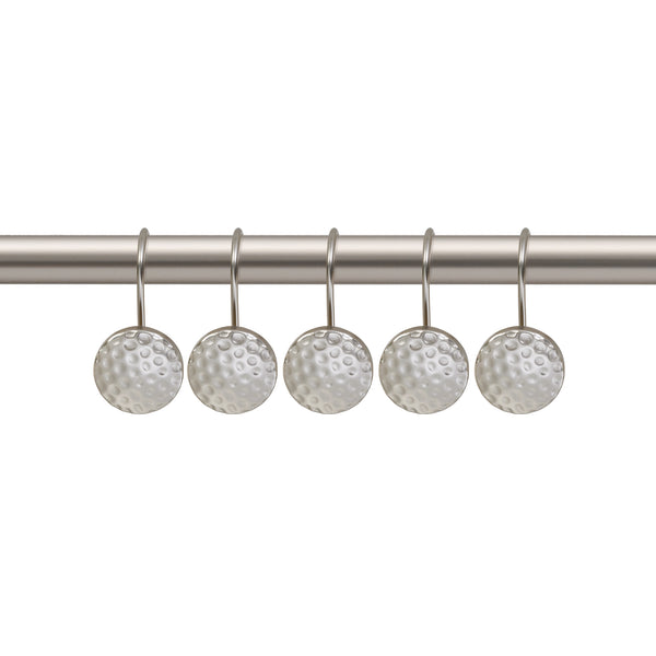 Loft97 HK28XX Shower Rings Hooks, Shower Curtain Rings Hooks for Bathroom, Rust Resistant Shower Curtain Hooks Rings, Set of 12, Chrome/Oil Rubbed Bronze/Brushed Nickel/Matte Black/Gold