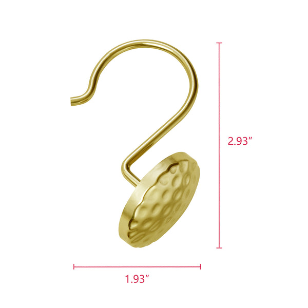 Loft97 HK28XX Shower Rings Hooks, Shower Curtain Rings Hooks for Bathroom, Rust Resistant Shower Curtain Hooks Rings, Set of 12, Chrome/Oil Rubbed Bronze/Brushed Nickel/Matte Black/Gold