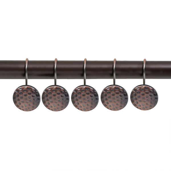 Loft97 HK28XX Shower Rings Hooks, Shower Curtain Rings Hooks for Bathroom, Rust Resistant Shower Curtain Hooks Rings, Set of 12, Chrome/Oil Rubbed Bronze/Brushed Nickel/Matte Black/Gold
