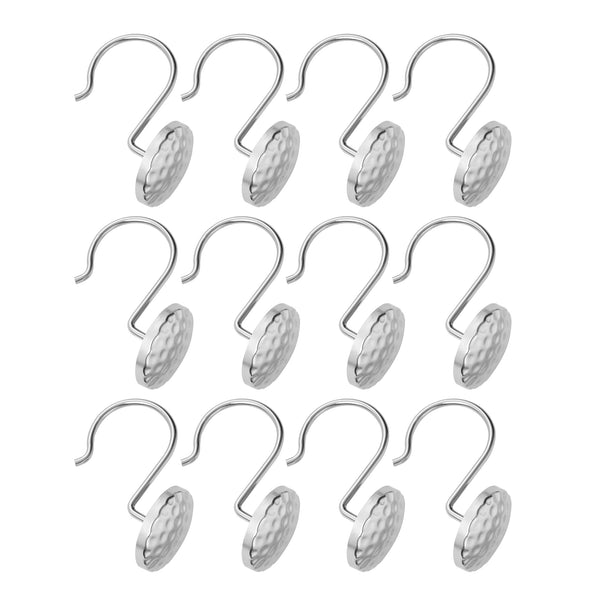 Loft97 HK28XX Shower Rings Hooks, Shower Curtain Rings Hooks for Bathroom, Rust Resistant Shower Curtain Hooks Rings, Set of 12, Chrome/Oil Rubbed Bronze/Brushed Nickel/Matte Black/Gold