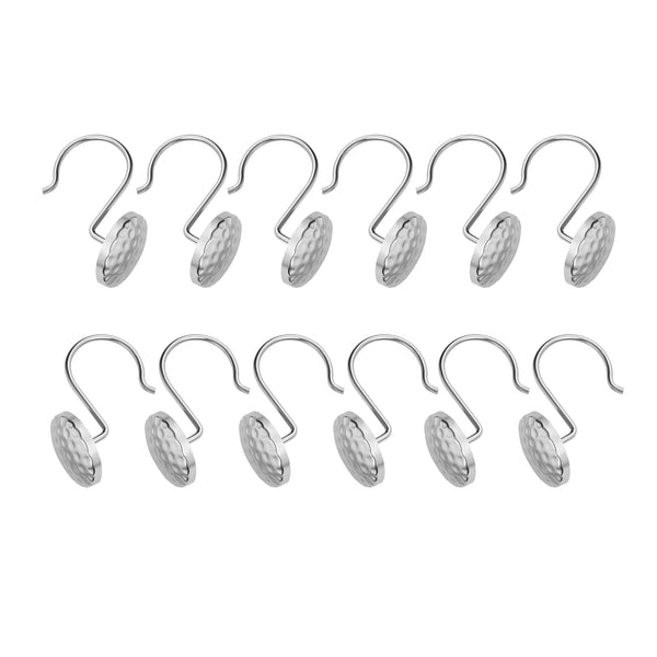 Loft97 HK28XX Shower Rings Hooks, Shower Curtain Rings Hooks for Bathroom, Rust Resistant Shower Curtain Hooks Rings, Set of 12, Chrome/Oil Rubbed Bronze/Brushed Nickel/Matte Black/Gold