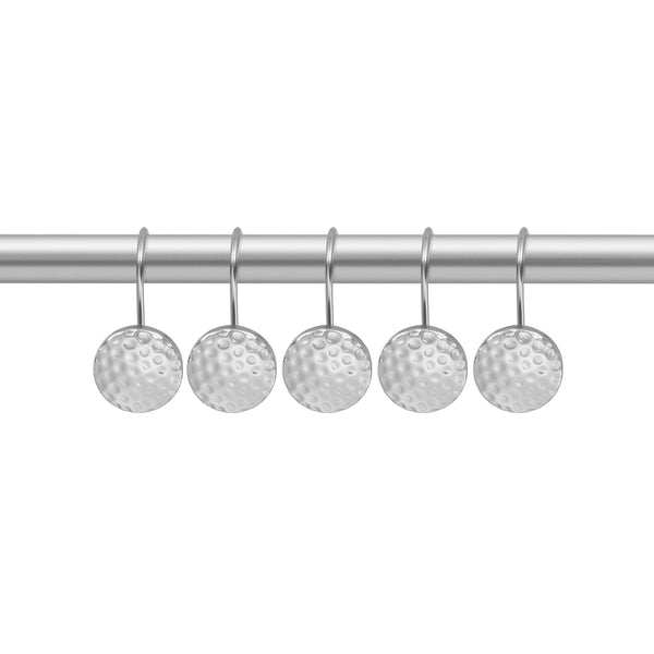 Loft97 HK28XX Shower Rings Hooks, Shower Curtain Rings Hooks for Bathroom, Rust Resistant Shower Curtain Hooks Rings, Set of 12, Chrome/Oil Rubbed Bronze/Brushed Nickel/Matte Black/Gold