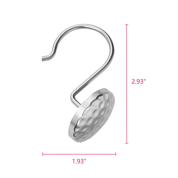 Loft97 HK28XX Shower Rings Hooks, Shower Curtain Rings Hooks for Bathroom, Rust Resistant Shower Curtain Hooks Rings, Set of 12, Chrome/Oil Rubbed Bronze/Brushed Nickel/Matte Black/Gold