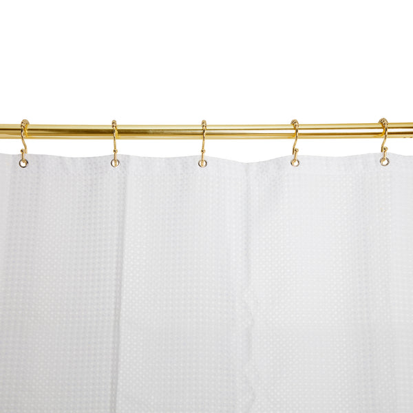 Loft97 HK3GD Shower Hooks - Double Shower Curtain Rings for Bathroom - Rust Resistant Shower Curtain Hooks for Shower Curtain or Liner -  Double Roller Shower Curtain Hooks - Set of 12, Gold