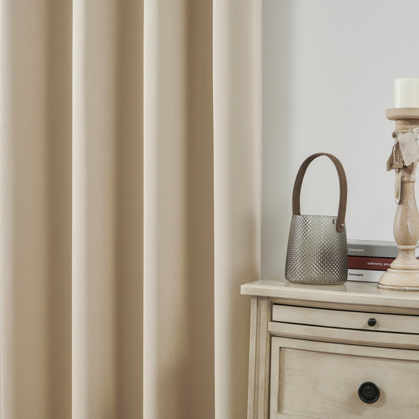 Loft97 WC1XX Solid Blackout Window Curtains for Bedrooms and Living Rooms, Polyester Curtains, 2 Panels Set 52" W _ 96" L