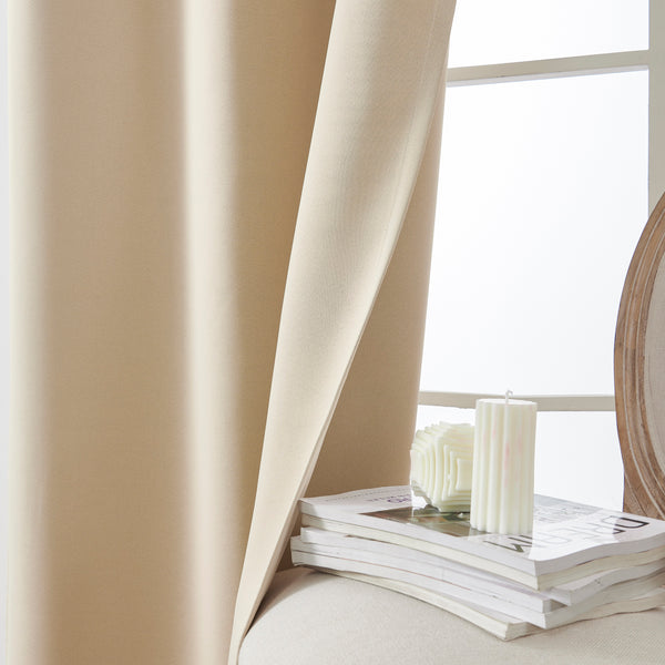 Loft97 WC1XX Solid Blackout Window Curtains for Bedrooms and Living Rooms, Polyester Curtains, 2 Panels Set 52" W _ 96" L