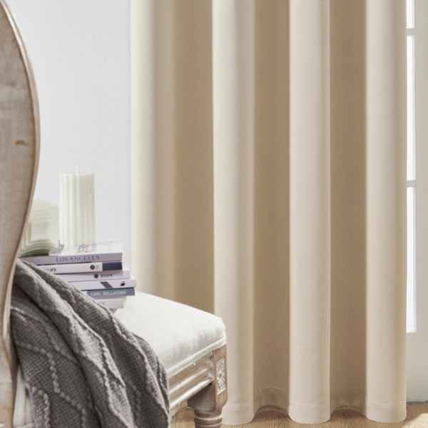 Loft97 WC1XX Solid Blackout Window Curtains for Bedrooms and Living Rooms, Polyester Curtains, 2 Panels Set 52" W _ 96" L