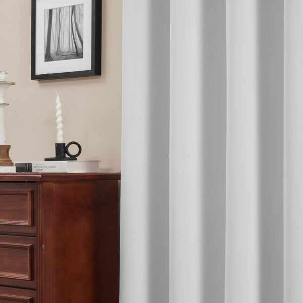 Loft97 WC1XX Solid Blackout Window Curtains for Bedrooms and Living Rooms, Polyester Curtains, 2 Panels Set 52" W _ 96" L