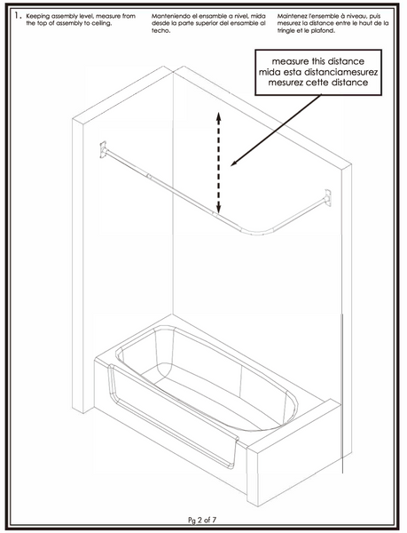 Loft97 VS1GD Rustproof Wall Mounted L-Shaped Corner Rod Vertical Ceiling Support Bar, Gold