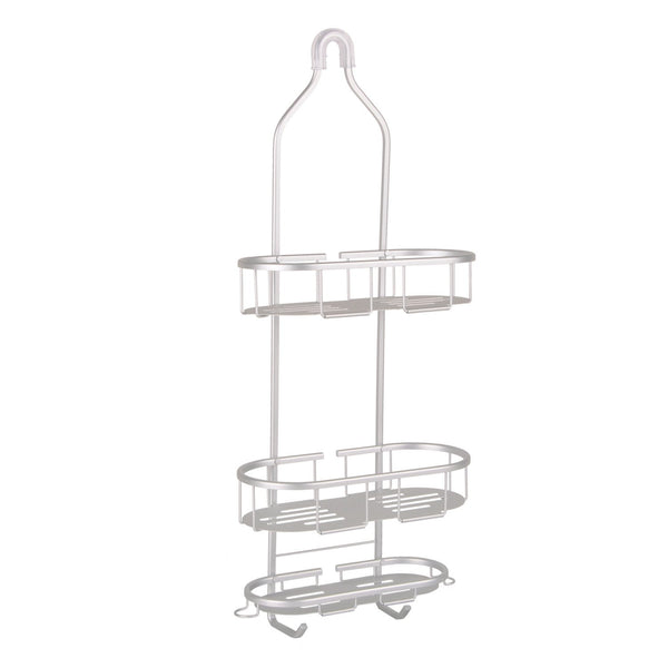 Loft97 SHC4XX Rustproof Aluminum Shower Caddy for Shower Heads - Hanging Shower Caddy Organizer with 3 Shelves & Hooks, Overhead Shower Caddy for Bathroom & Home, Handheld Shower Head, Tall Bottle Rack