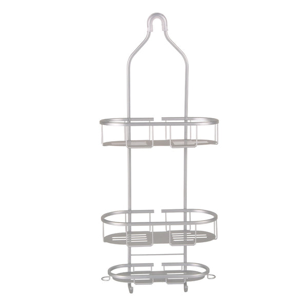 Loft97 SHC4XX Rustproof Aluminum Shower Caddy for Shower Heads - Hanging Shower Caddy Organizer with 3 Shelves & Hooks, Overhead Shower Caddy for Bathroom & Home, Handheld Shower Head, Tall Bottle Rack