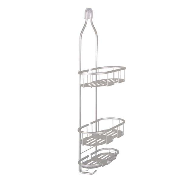 Loft97 SHC4XX Rustproof Aluminum Shower Caddy for Shower Heads - Hanging Shower Caddy Organizer with 3 Shelves & Hooks, Overhead Shower Caddy for Bathroom & Home, Handheld Shower Head, Tall Bottle Rack