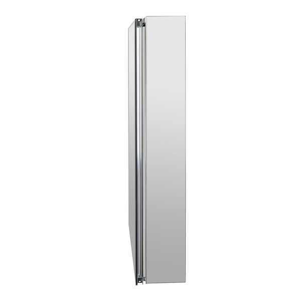 Loft97 MC2AL Frameless Rustproof Medicine Cabinet - Surface Mount or Recessed Medicine Cabinet with Mirrored Sides - Bathroom & Vanity Organizer Cabinet with Mirror & Storage Shelves - 24"x30" Silver