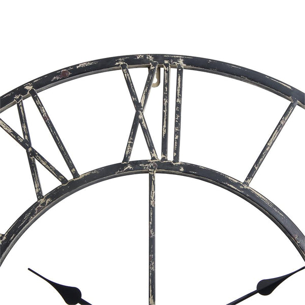 Loft97 CL0008PABK014 Oversize Roman Round Wall Clock, 30", Distressed Black