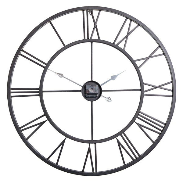 Loft97 CL0008PABK014 Oversize Roman Round Wall Clock, 30", Distressed Black