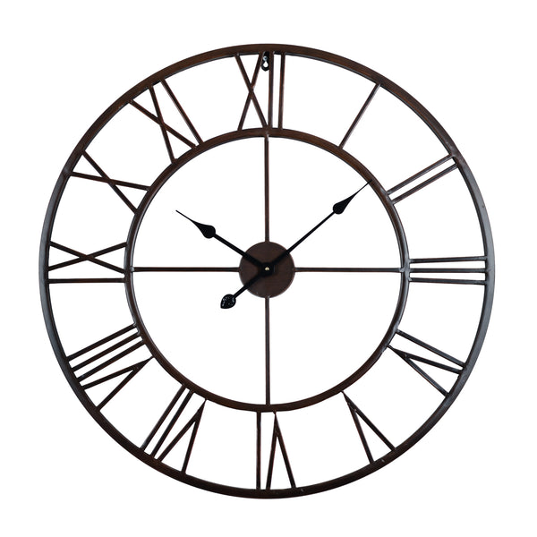 Utopia Alley Roman Round Wall Clock, 30" Diameter, Bronze Finish
