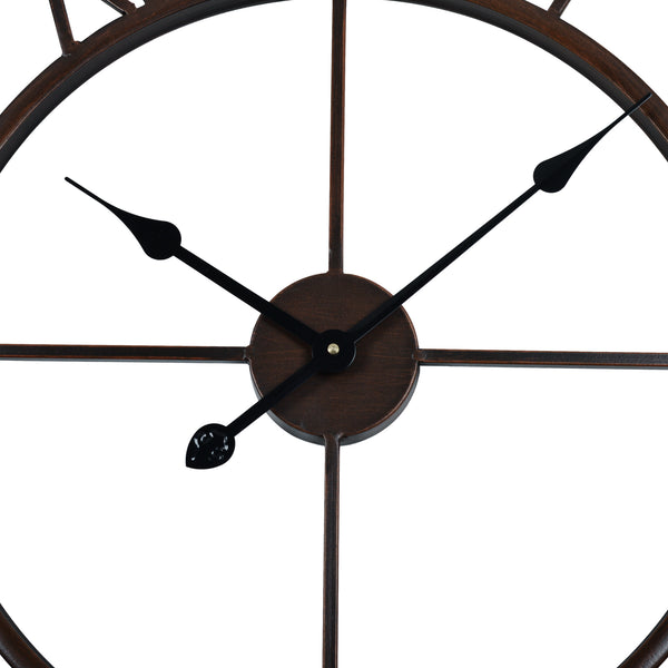 Utopia Alley Roman Round Wall Clock, 30" Diameter, Bronze Finish