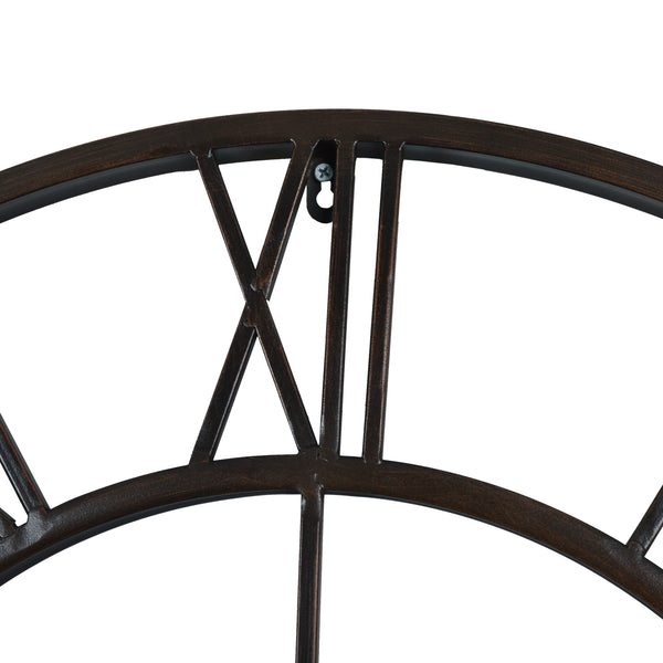 Utopia Alley Roman Round Wall Clock, 30" Diameter, Bronze Finish