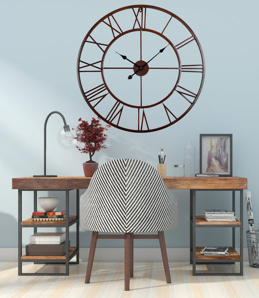 Utopia Alley Roman Round Wall Clock, 30" Diameter, Bronze Finish