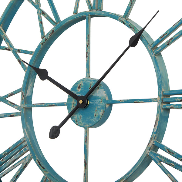 Loft97 CL9XX Roman Round Wall Clock, 24" Diameter, Bronze/Distressed white/Distressed light sea green/Gray/Navy blue/Gold Finish
