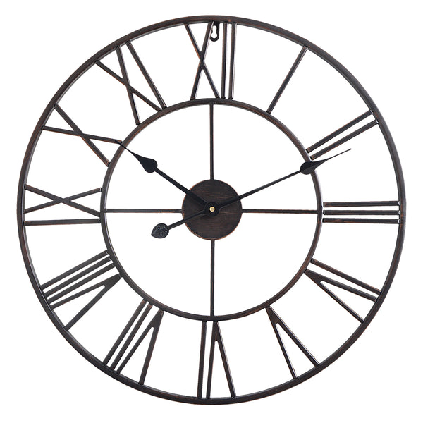 Loft97 CL9XX Roman Round Wall Clock, 24" Diameter, Bronze/Distressed white/Distressed light sea green/Gray/Navy blue/Gold Finish