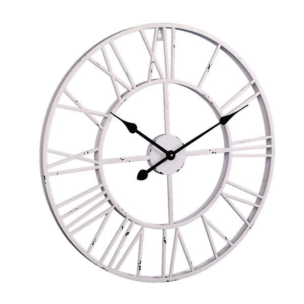 Loft97 CL9XX Roman Round Wall Clock, 24" Diameter, Bronze/Distressed white/Distressed light sea green/Gray/Navy blue/Gold Finish