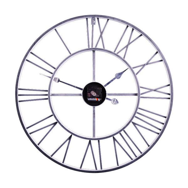 Roman Round Wall Clock, Distressed Finish, Antique White, 24" or 30", Loft97