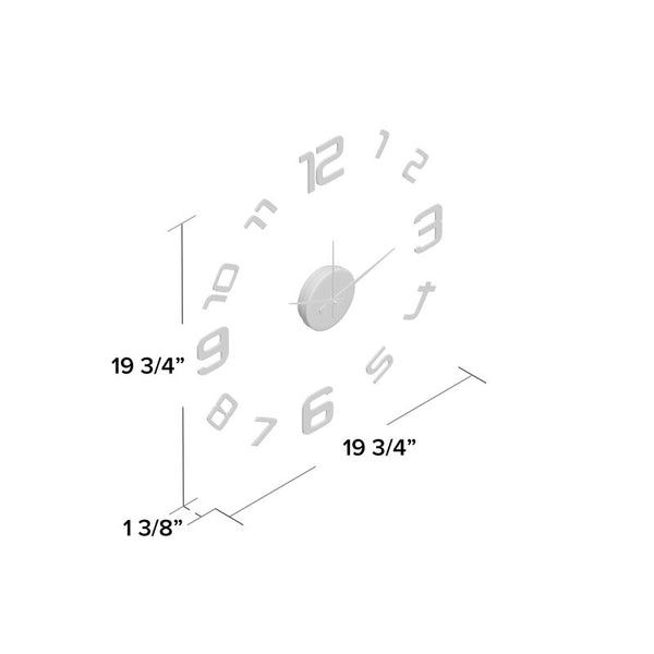 Loft97 3D Frameless Wall Clock, 20" Flexible Size, Black