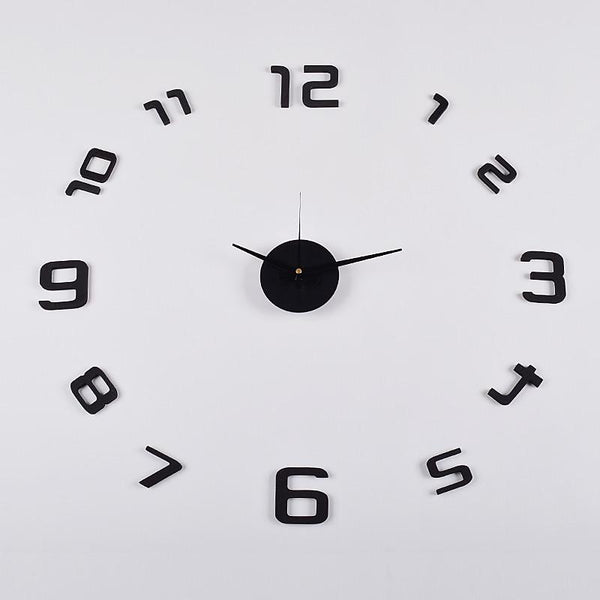 3D Frameless Wall Clock, 20" (Flexible Size) , Black - Loft97 - 3