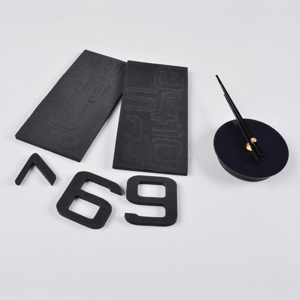 3D Frameless Wall Clock, 20" (Flexible Size) , Black - Loft97 - 6
