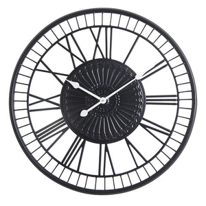 Loft97 Oversize Roman Round Wall Clock, 28" Diameter, Matte Black Finish