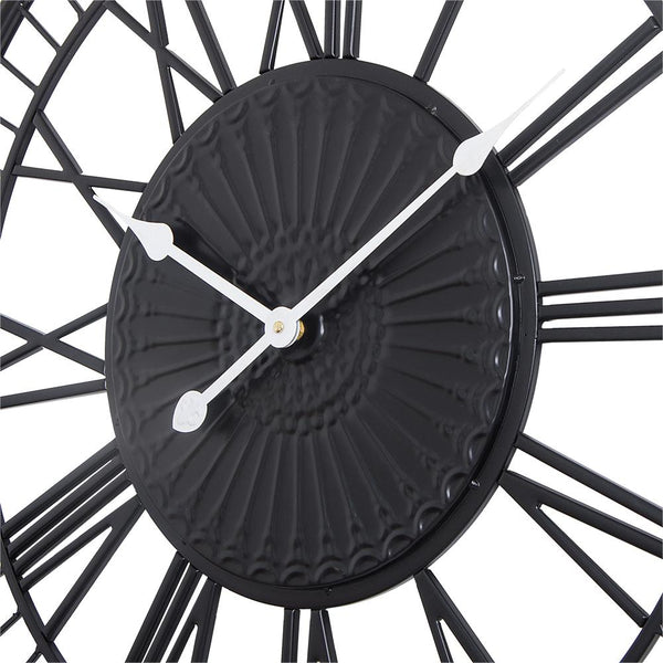 Loft97 Oversize Roman Round Wall Clock, 28" Diameter, Matte Black Finish