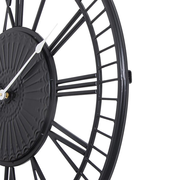 Loft97 Oversize Roman Round Wall Clock, 28" Diameter, Matte Black Finish