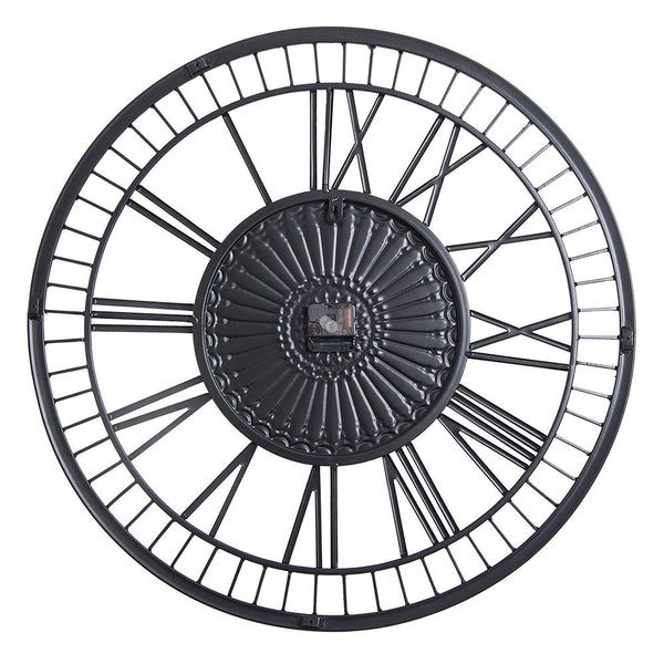 Loft97 Oversize Roman Round Wall Clock, 28" Diameter, Matte Black Finish
