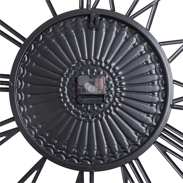 Loft97 Oversize Roman Round Wall Clock, 28" Diameter, Matte Black Finish