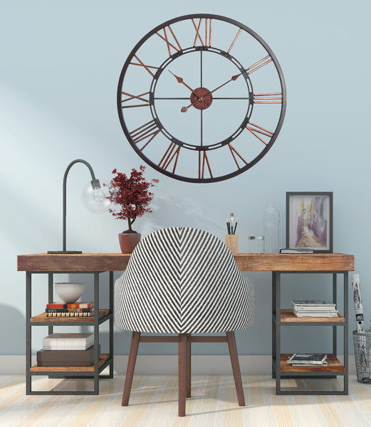 Loft97 CL27BZ - Roman Round Wall Clock, 28"