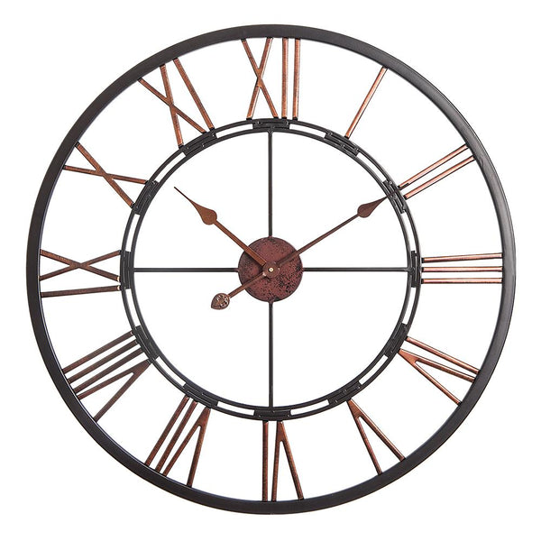 Loft97 CL27BZ Oversized Roman Round Wall Clock - Large Wall Clock, Big Clocks For Living Room Decor Or Dining Room Decor, Roman Numeral Wall Clock, Decorative Wall Clock (28" Diameter, Dark Bronze)
