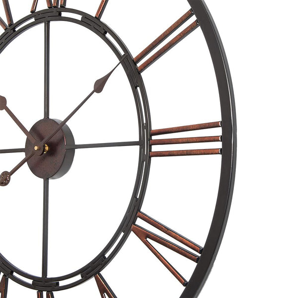 Loft97 CL27BZ Oversized Roman Round Wall Clock - Large Wall Clock, Big Clocks For Living Room Decor Or Dining Room Decor, Roman Numeral Wall Clock, Decorative Wall Clock (28" Diameter, Dark Bronze)