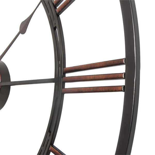 Loft97 CL27BZ Oversized Roman Round Wall Clock - Large Wall Clock, Big Clocks For Living Room Decor Or Dining Room Decor, Roman Numeral Wall Clock, Decorative Wall Clock (28" Diameter, Dark Bronze)