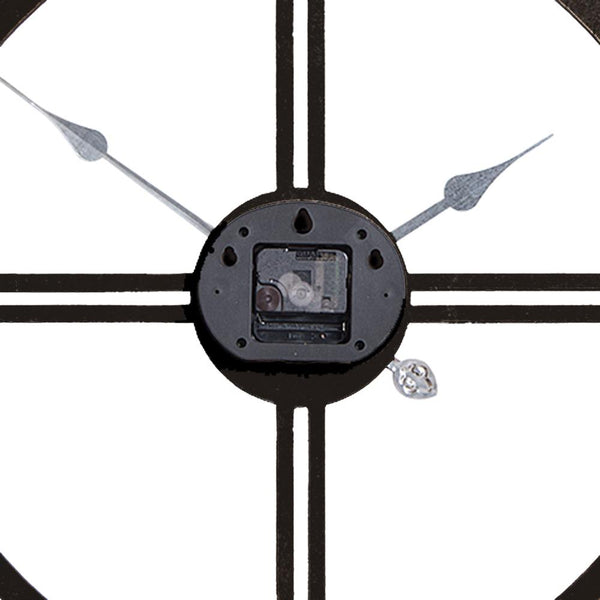 Loft97 CL34BK Oversize Roman Round Wall Clock, 28" Diameter, Multi-Tone Wood Finish